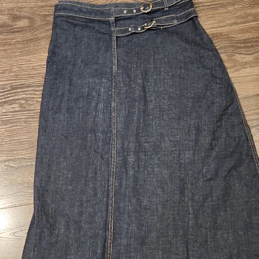 ❤️ ZARA CROSSOVER DENIM MIDI SKIRT, SMALL - Picture 4 of 12